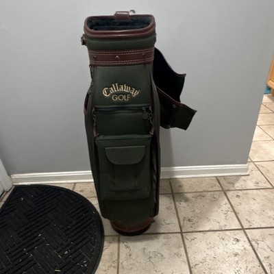 Callaway ゴルフバッグ ブラウン ベロア Callaway Green Brown Canvas Leather Carry Golf Bag 4-Way Divider