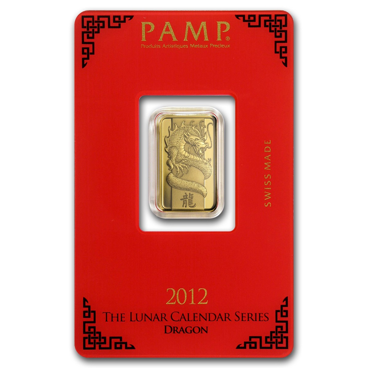 2012 5 gram Gold Bar - PAMP Suisse Year of the Dragon (In Assay