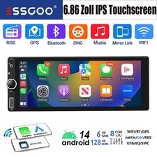8Core 6+128GB 1DIN 6.86" Apple Carplay Android 14 Autoradio GPS NAVI RDS 4G WIFI