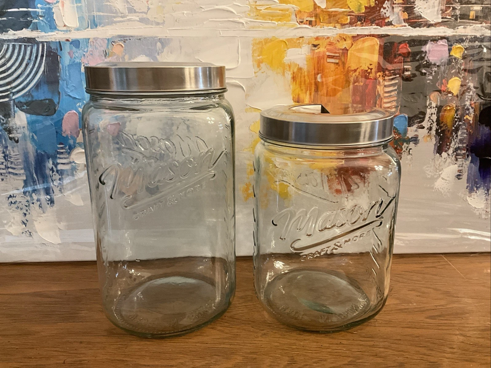 Mason Jar Storage Craft & More Glass Canister 3.7 & 4.7 Liter Large Metal Lids
Opens in a new window
