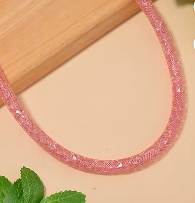 Swarovski Style Austrian Stardust Crystal Necklace Pink
