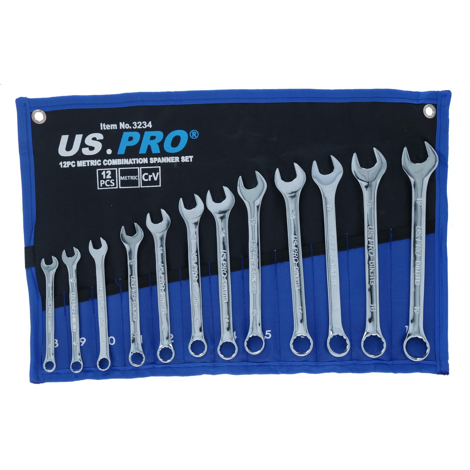 Metric Combination Spanner Set Wrench Ring Open Ended 8mm - 19mm 12pc