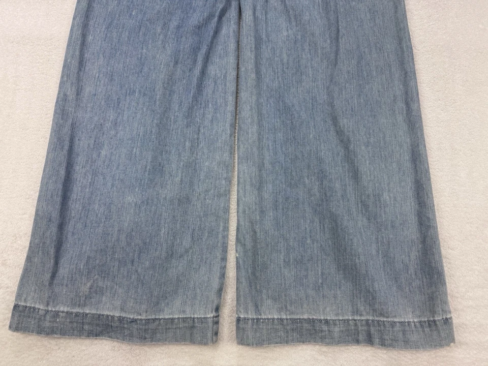 Pantalones de mezclilla de verano Elle de pierna ancha para mujer 6 azules costura central de colección Y2K Foto 4 de 4