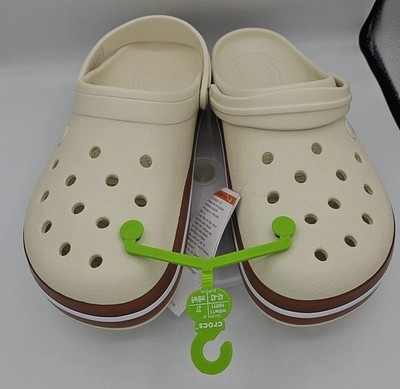 Crocs Crocband Gum Clog Unisex Mens Size 9/Womens Size 11 - Summit White- NWT