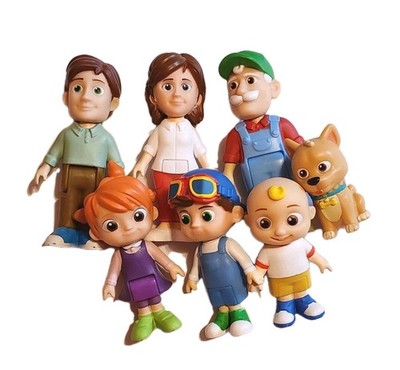 CoComelon Family Toy Figures JJ, Dog Bingo, Yoyo, TomTom, Mom Dad, Grandpa Lot 