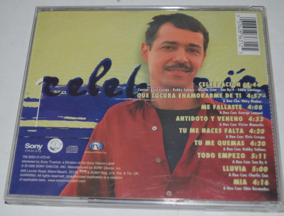 Eddie Santiago - Celebración Epic Duets - CD - 1999 Sony Original - Image 3 of 4