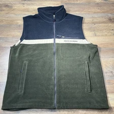 Vintage Abercrombie Fitch Fleece Vest Mens Size Large Green Blue Y2k