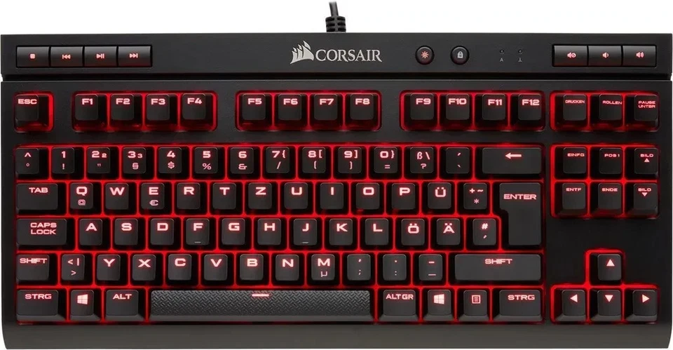 Corsair K63 Mechanische Gaming Tastatur Cherry MX red QWERTZ DE Layout Rote LED - Bild 4 von 4