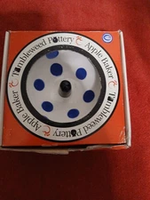 Tumbleweed Pottery Stoneware Apple Baker blue 5"x5"x3" NEW