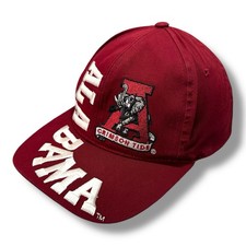 VTG Alabama Crimson Tide Wrap Around Spellout Red SnapBack Hat 1990s Headmaster