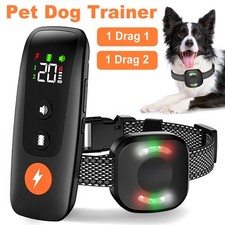 1 Dogs Training Collar 2624FT 3-Modes with LED Dog Collar Remote Waterproof US