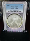 2006 $1 American Silver Eagle Coin PCGS MS70 Classic Blue Label