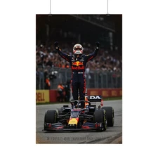 Max Verstappen Victory Celebration F1 Poster – Iconic Racing Wall Art