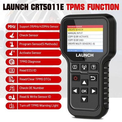 LAUNCH CRT5011E OBDII TPMS Relearn Reset Tire Sensor Programming Diagnostic Tool