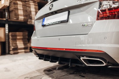 Performance Rear Bumper diffuser with ribs / For Skoda Octavia VRS 5E 2017+
