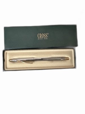 Cross Classic Century Medalist Ballpoint Pen Chrome & 23K Gold Trim with Box