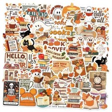50 Pcs Book Sticker for Kindle, Bookish Kindle Reading Stickers for Autumn