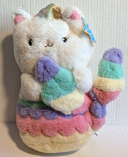 FAO Schwarz Glow Brights Meowmaid Kitty Cat Mermaid Plush Lights  Sound 12" NWT