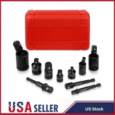 For Impact Socket Adapter Set With Case 1/4" 3/8" 1/2" Cr-Mo Steel Adapters