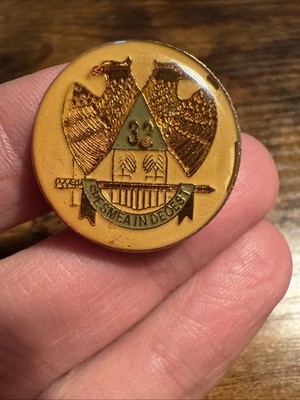 Scottish Rite 32 Masonic Eagle Double Headed My Hope Is In God Vintage Lapel Pin
