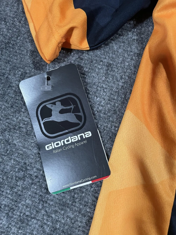 Camiseta deportiva de ciclismo Giordana AWS para hombre XL naranja azul marino Vero Pro manga corta bicicleta Foto 4 de 4