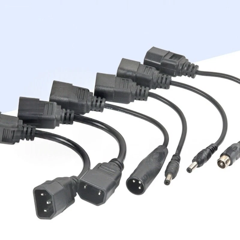 Power Supply Extension Cable IEC Male to DC 5.5mm x 2.1/2.5mm Female Plug Socket - Image 2 of 4