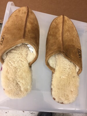 UGG Men\'s Scuff Shearling Suede Leather Slipper In Chestnut Size 12 ( EUR 45.5) UGG Scuff Leather Slippers - Big and Tall Men main image 2
