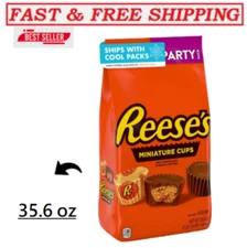 REESE'S Miniatures Milk Chocolate Peanut Butter Cups, Candy Party Pack, 35.6 oz