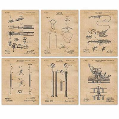 Classic Dentist Patent Prints 6 (8x10) Art Decor Home Work Office School Student