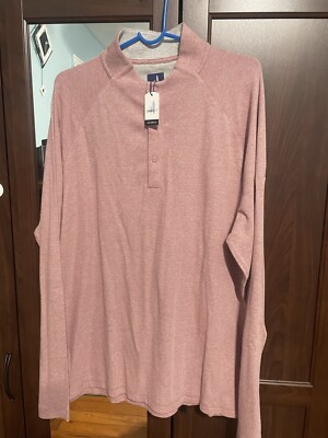 johnnie-O Whaling Henley Pullover Malibu Red Size XL