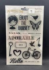 NEW My Mind’s Eye Follow Your Heart “Be Happy” Acrylic Stamp Set (REC116)