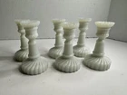 Candlestick, Childs Small Milk Glass Swirls, 3.25" Vintage 19th Century-Set Of 6