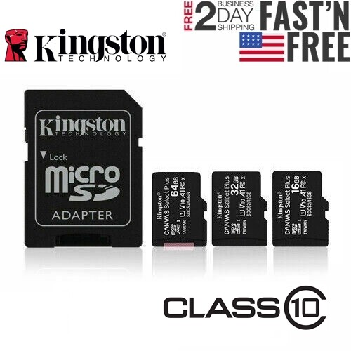 Memoria Micro Sd Kingston 256Gb Canvas Select Plus  Sdcs3/256Gb  Con Card Adaptador Clase 10 Uhs I U1 V10 A1 150mbs