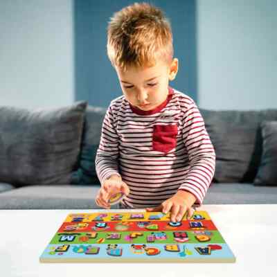 WOOD ACTIVITIES LITTLE TIKES 26 PIECE CHUNKY ABC WOOD PUZZLE Age 3