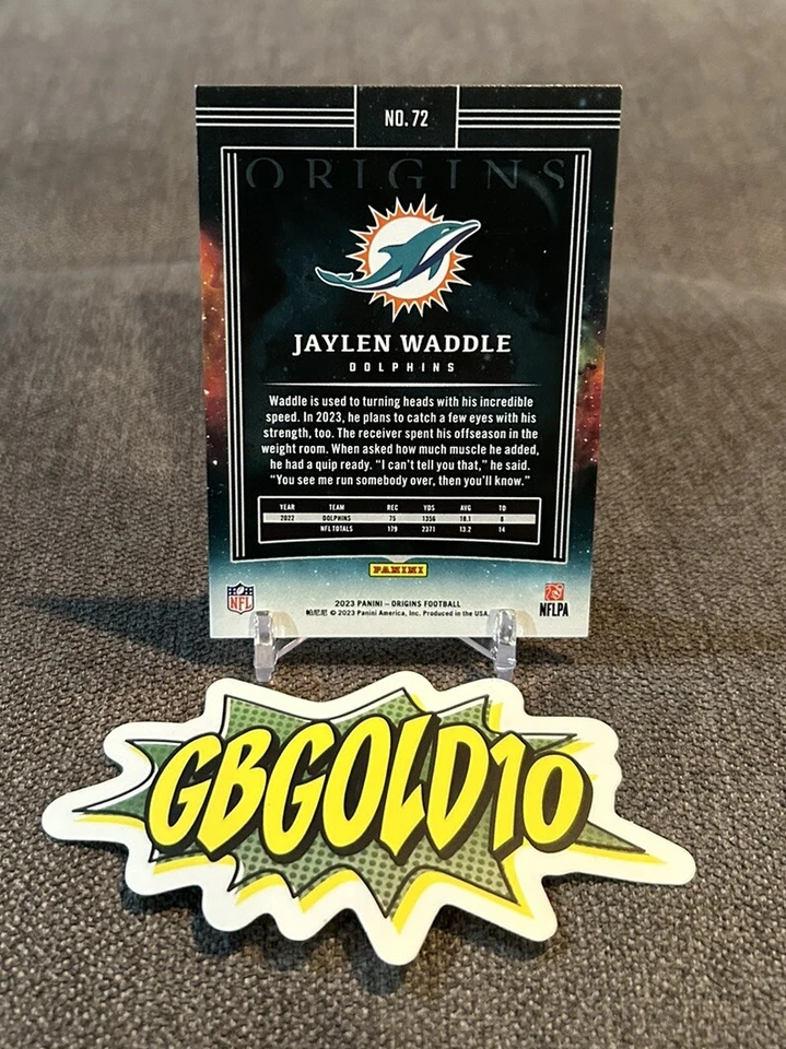 Jaylen Waddle 2023 Panini Origins - Red #72 001/149 Dolphins - Image 2 of 3