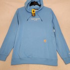 Carhartt FAST DRY Sweater Mens XL BLUE LIGHTWEIGHT HOODIE Sweatshirt NWT