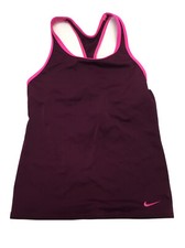 Nike Girls Solid Racerback Tankini Swimsuit Top, Bordeaux, Size Medium