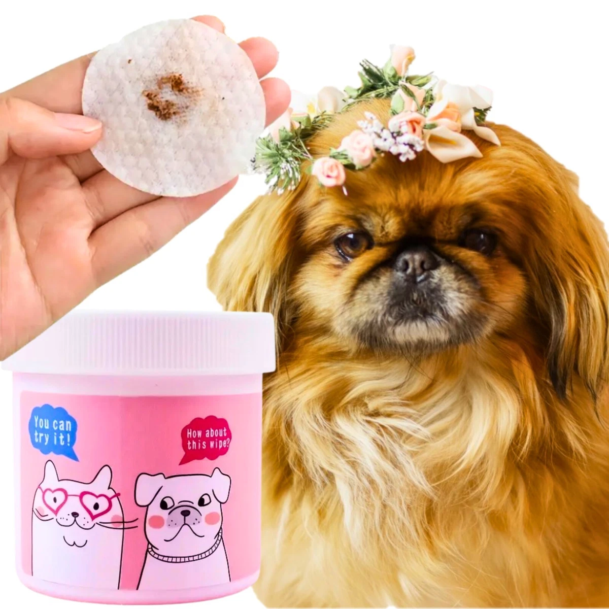 Eye wash top pads for dogs