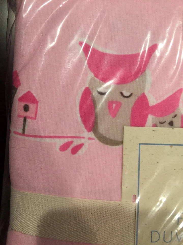 Pottery Barn Brooke Haley сова птица фланель пододеяльник двойной новый розовый 5% органический - Изображение 3 из 4