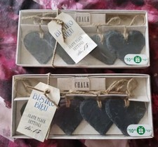 BISTRO BLEU SLATE HEART SHAPE PLACE SETTINGS (8) *** NEW & BOXED ***