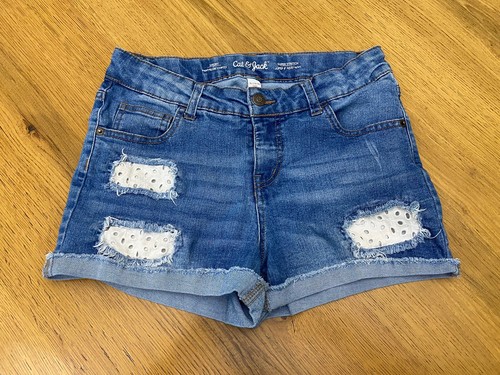 Cat &Jack Super Stretch Shorts Girls XL 14/16 So Cute! Distressed Love These! - Picture 2 of 10