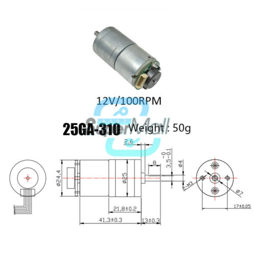 DC 3V 6V 12V 100RPM Micro Speed Reduction Gear Motor Wheel Shaft Metal Gearbox - Bild 11 von 118