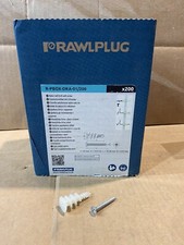 RawlPlug Nylon Self Drilling Wall Fixing Plug with Screw For Plasterboard X 200