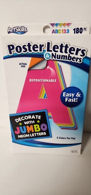 Artskills PA-1426 Neon Color Poster Letters And Numbers, 180/pack (pa1426)