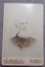 St. Joseph Michigan Older Man with Ascot tie and suit Victorian Era 1889 nice