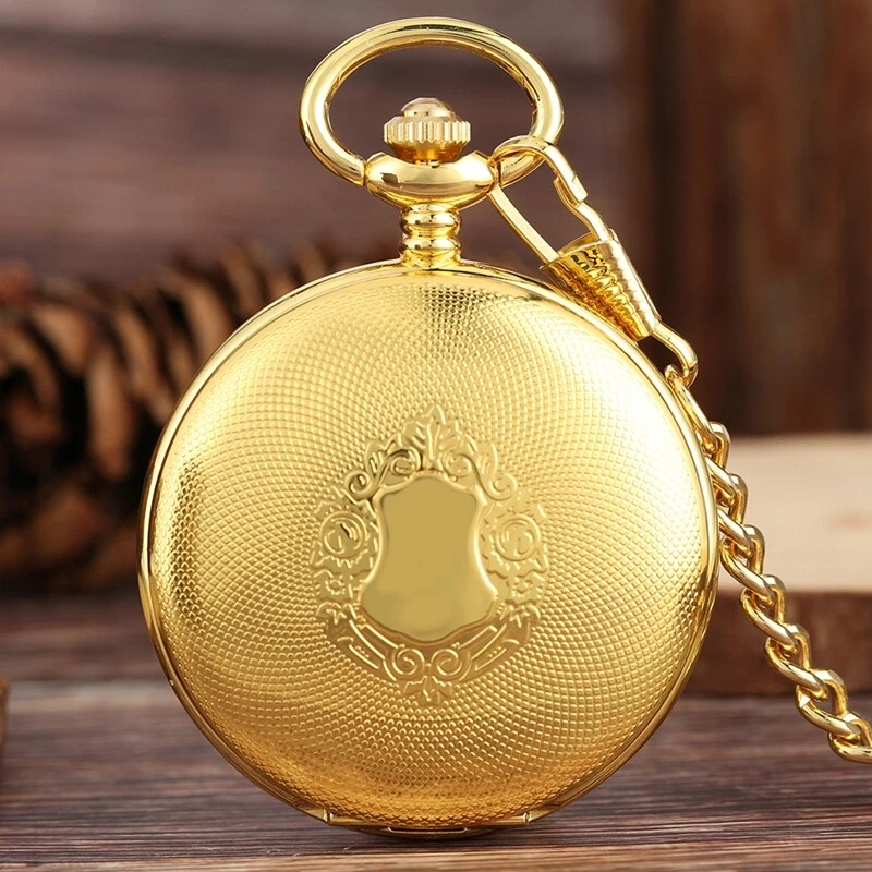 Luxury Gold Shlied Royal Automatic Pocket Watch With 30cm Chain