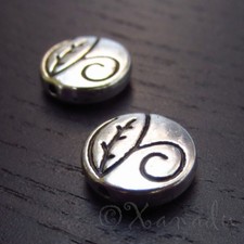 Leaf Design 11mm Antiqued Silver Plated Spacer Beads B5241 - 10, 20 Or 50PCs
