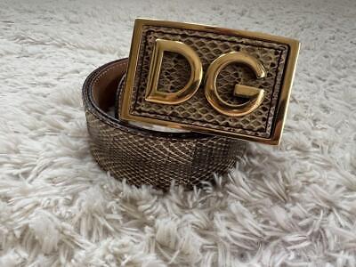 Dolce&Gabbana Men Belt Python Leather DG Logo Buckle Luxury Dolce&Gabbana Men Belt Python Leather DG Logo Buckle Luxury