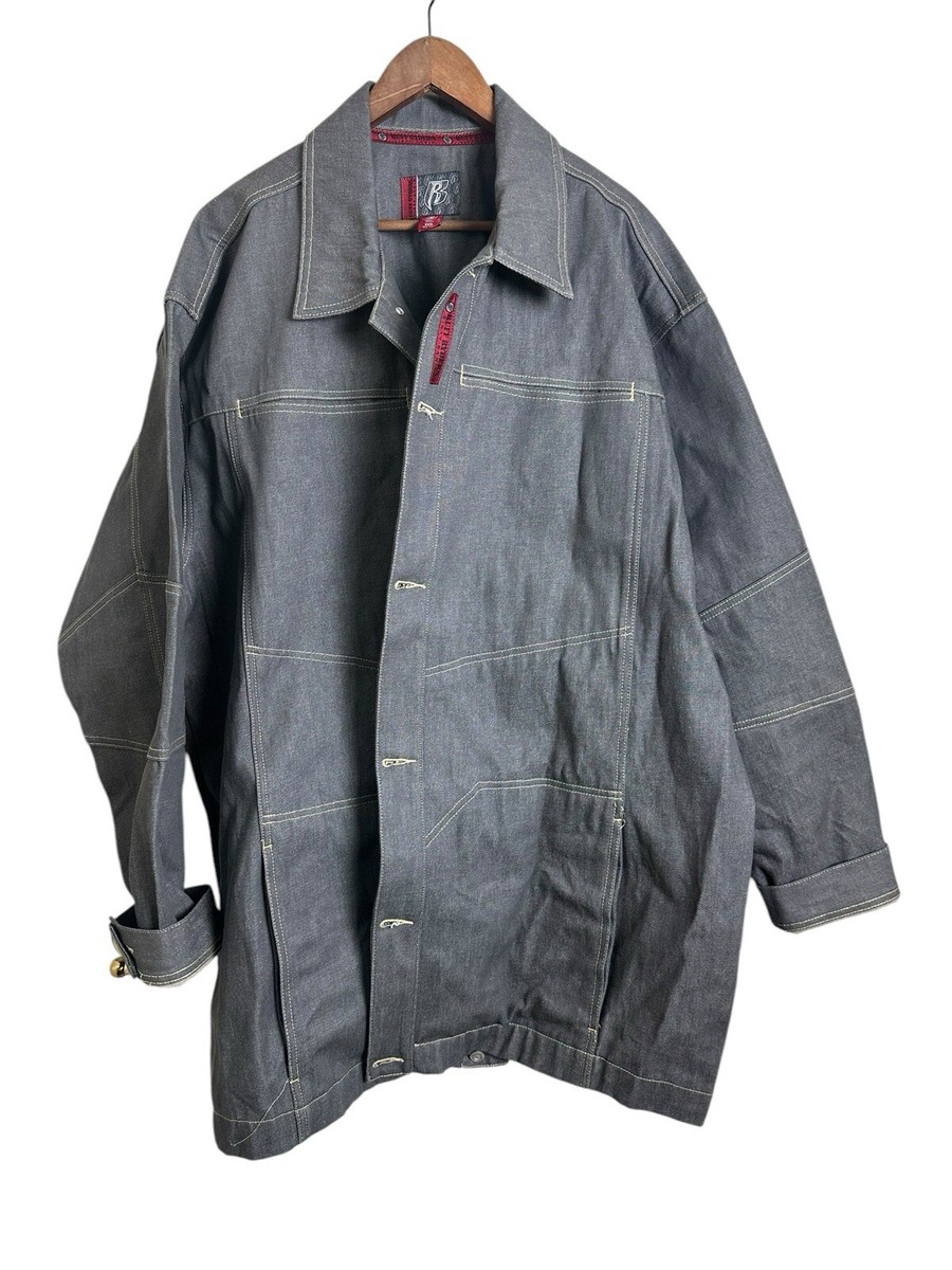 🔥🔥Vtg Ruff Ryders Gray Dirty Denim Jacket DMX Jadakiss Hip Hop