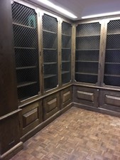 76 Great Red Oak Bookcase Doors & Shelves Rockford IL Library Local History Room